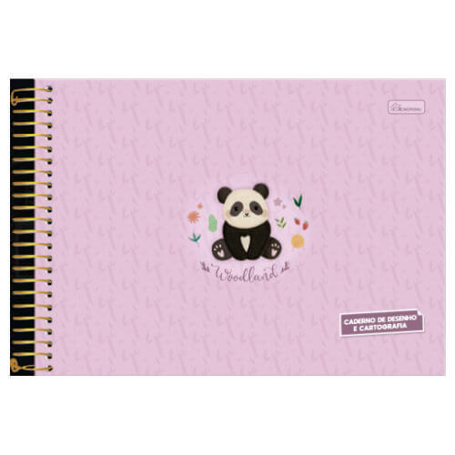 Caderno cartografia e desenho capa dura 80 folhas Tendency Panda